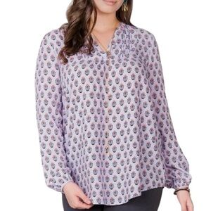Matilda Jane Adventure Begins Delicate Topiary Print Long Sleeve Top Small